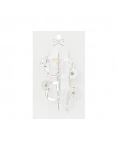 Broches Set x 4 Heart Crystal