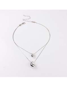 Collar Silver Drop Duo Collar Silver Drop Duo