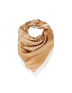 Pañuelo Stripes Camel & White  (70x70)