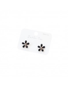 Aro Plata Dorada Strass Flowers Set x 12u. (AA4212)