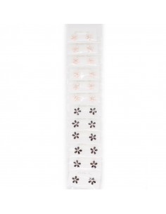 Aro Plata Dorada Strass Flowers Set x 12u. (AA4212)