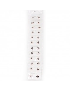 Aro Plata Dorada Strass Flowers Set x 12u. (AA4201)