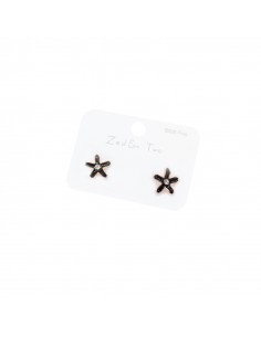 Aro Plata Dorada Strass Flowers Set x 12u. (AA4201)