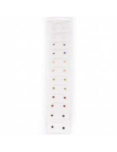 Aro Plata Dorada Stras Colors Set x 12u. (AA4188)