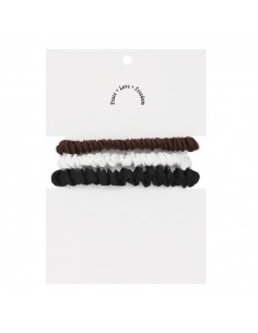 Scrunchie Satén Mini Colour Set x 3