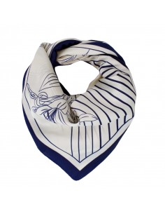 Pañuelo Flower Line Blue (70x70)