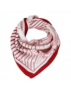 Pañuelo Flower Line Red (70x70)